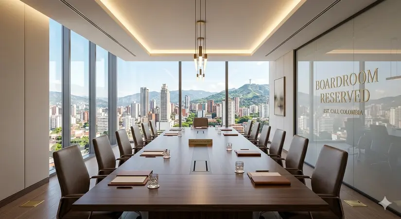Espacio de oficina moderno con mesa de reuniones ejecutiva
